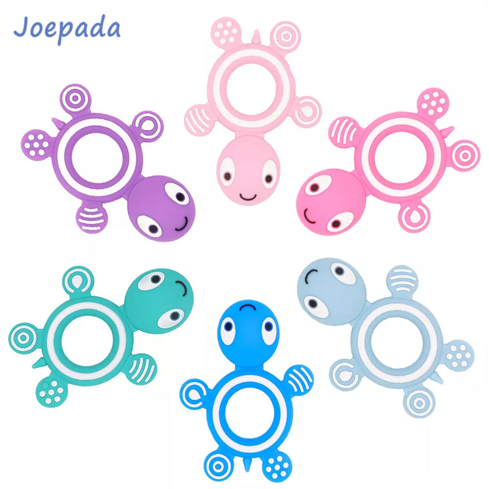Joepada 1pc Turtle Silicone Teethers Food Grade Teething Necklace BPA Free Baby Shower Gifts Cartoon Animals Baby Teether Beads