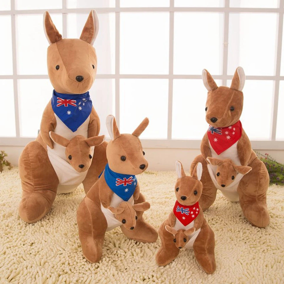 28CM Australian Kangaroo Plush Toy Kangaroo Baby Creative Mother-Child Cute Doll Festive Gift For Children's Birthday Christmas