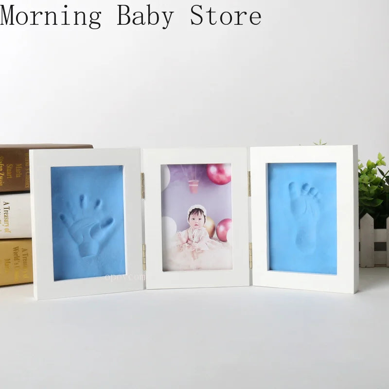 Newborn Baby Handprint Footprint Photo Frame with Clay Kits Baby Boy Girl DIY Souvenirs Toys Gifts Baby Stuff Home Decoration