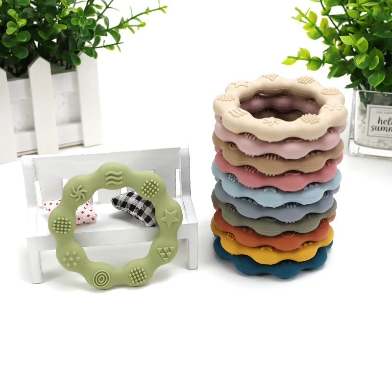 Baby Teether Health Care Molar Toy Tactile Cognition Food Grade Silicone Newborn Grip Teething Toys Baby Shower Gift BPA Free