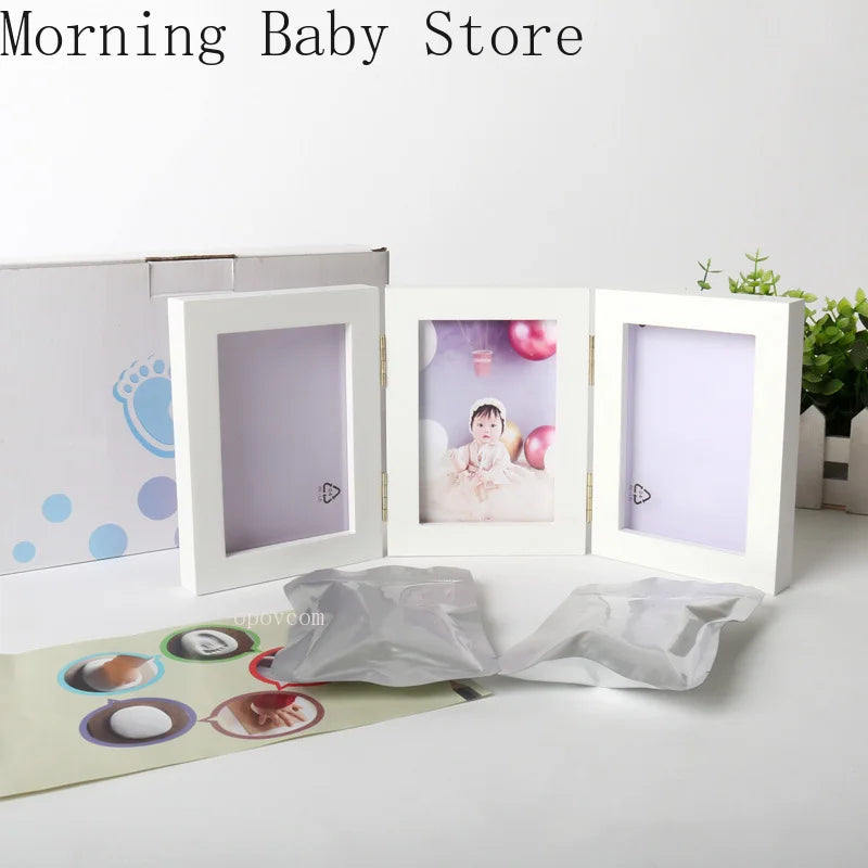 Newborn Baby Handprint Footprint Photo Frame with Clay Kits Baby Boy Girl DIY Souvenirs Toys Gifts Baby Stuff Home Decoration