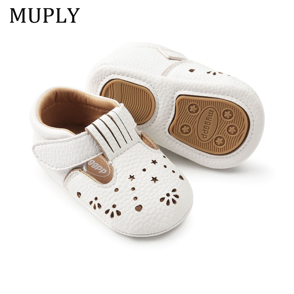 2023 New Baby Girls First Step Shoes Baby Moccasins Soft Bottom Rubber Non-slip Toddler First Walkers Baby Booties Girls Shoes